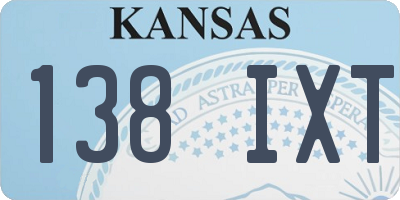 KS license plate 138IXT