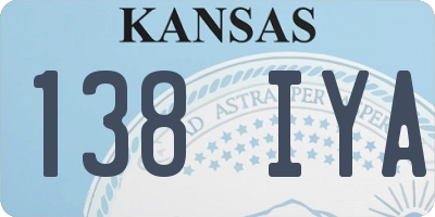 KS license plate 138IYA