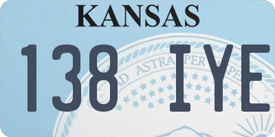 KS license plate 138IYE