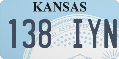 KS license plate 138IYN