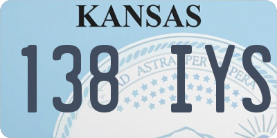 KS license plate 138IYS