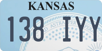 KS license plate 138IYY