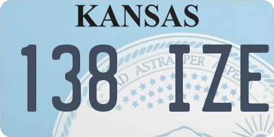 KS license plate 138IZE