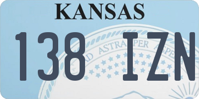 KS license plate 138IZN