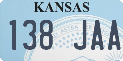 KS license plate 138JAA