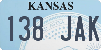 KS license plate 138JAK