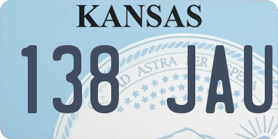 KS license plate 138JAU