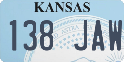 KS license plate 138JAW