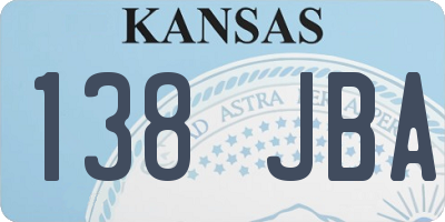 KS license plate 138JBA
