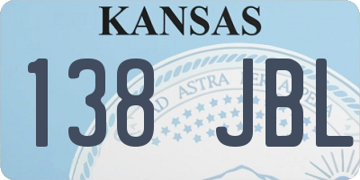 KS license plate 138JBL