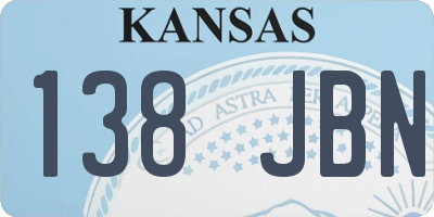 KS license plate 138JBN