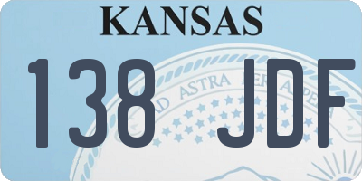 KS license plate 138JDF