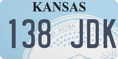 KS license plate 138JDK