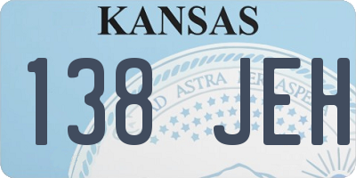 KS license plate 138JEH
