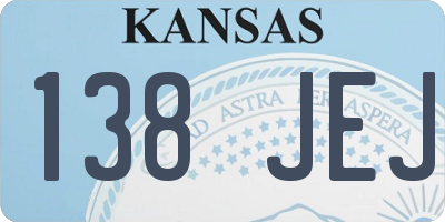 KS license plate 138JEJ