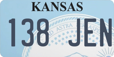 KS license plate 138JEN