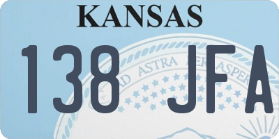 KS license plate 138JFA