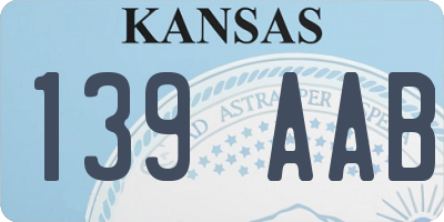 KS license plate 139AAB