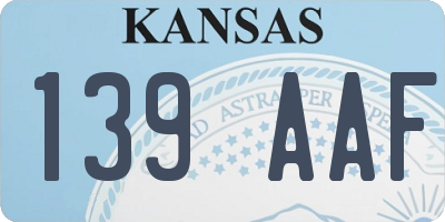 KS license plate 139AAF