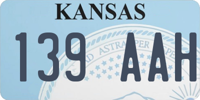 KS license plate 139AAH