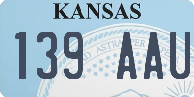 KS license plate 139AAU