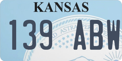 KS license plate 139ABW