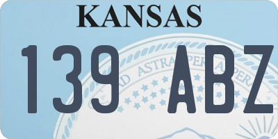 KS license plate 139ABZ