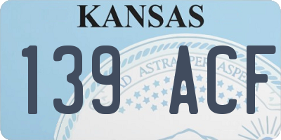 KS license plate 139ACF