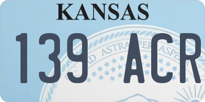 KS license plate 139ACR