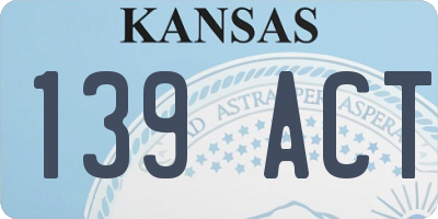 KS license plate 139ACT