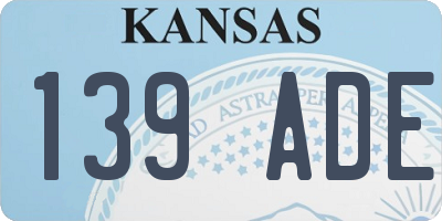 KS license plate 139ADE
