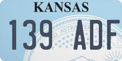 KS license plate 139ADF
