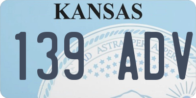 KS license plate 139ADV