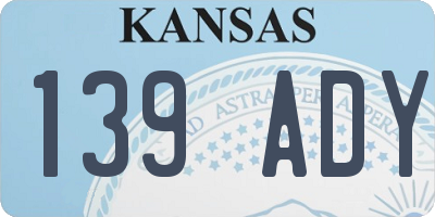 KS license plate 139ADY