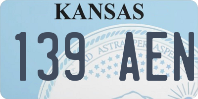 KS license plate 139AEN