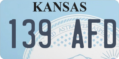 KS license plate 139AFD