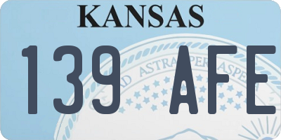 KS license plate 139AFE