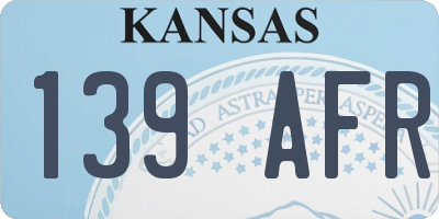 KS license plate 139AFR