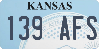KS license plate 139AFS
