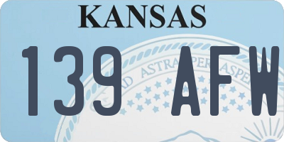 KS license plate 139AFW
