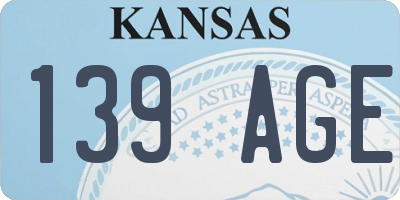 KS license plate 139AGE