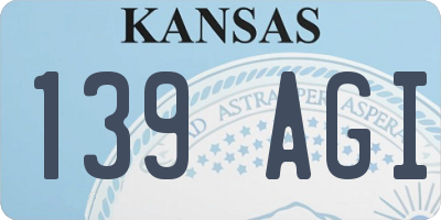 KS license plate 139AGI