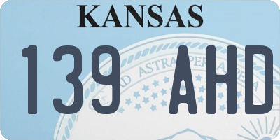 KS license plate 139AHD