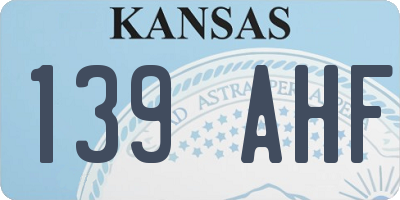 KS license plate 139AHF