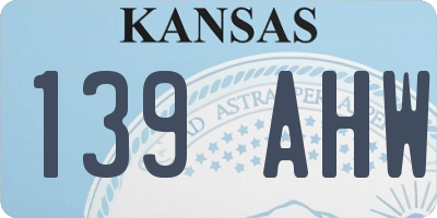 KS license plate 139AHW