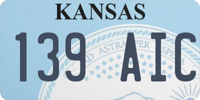 KS license plate 139AIC