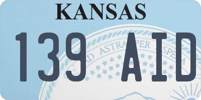 KS license plate 139AID