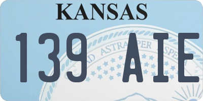 KS license plate 139AIE