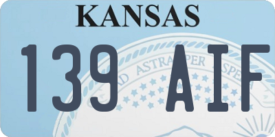 KS license plate 139AIF