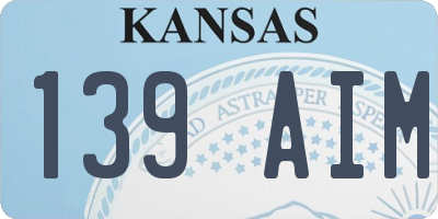 KS license plate 139AIM